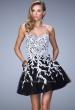 Picture of: Short Tulle Cocktail Dress with Lace Appliques in Black, Style: 21798, Main Picture