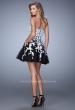 Picture of: Short Tulle Cocktail Dress with Lace Appliques in Black, Style: 21798, Back Picture