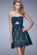 Picture of: Bold Cocktail Dress with Lace Skirt and Keyhole Back in Blue, Style: 21816, Detail Picture 1
