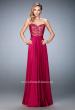 Picture of: Chiffon Prom Gown with Lace Appliques and Rhinestones in Pink, Style: 21820, Main Picture