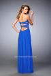 Picture of: Sweetheart Neck Net Gown with Cascading Rhinestones in Blue, Style: 21836, Back Picture