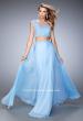 Picture of: Two Piece Chiffon Prom Dress with Lace Appliques in Blue, Style: 21862, Main Picture