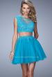 Picture of: Flirty Two Piece Dress with Sheer Overlay and Pockets in Blue, Style: 21878, Main Picture