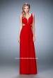 Picture of: Strappy Back Prom Dress with Cut Outs and Gathering in Red, Style: 21889, Detail Picture 1