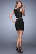 Picture of: Two Piece Lace Trim Jersey Prom Dress with Stones in Black, Style: 21935, Back Picture