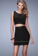 Picture of: Two Piece Lace Trim Jersey Prom Dress with Stones in Black, Style: 21935, Detail Picture 1