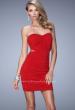 Picture of: Jersey Prom Dress with Ruched Skirt and Criss Cross Belt in Red, Style: 21951, Main Picture