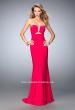 Picture of: Rhinestone Trim Prom Dress with Cut Outs and a Train in Pink, Style: 21973, Main Picture