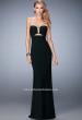Picture of: Rhinestone Trim Prom Dress with Cut Outs and a Train in Black, Style: 21973, Detail Picture 1