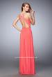 Picture of: Long Prom Dress with High Neck and Rhinestones in Orange, Style: 21974, Back Picture
