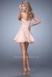 Picture of: Charming Satin Dress with Cut outs and Scattered Stones in Pink, Style: 21982, Back Picture