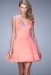 Picture of: Satin Dress with Thick Straps and Deep V Open Back in Orange, Style: 22009, Main Picture
