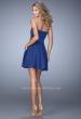Picture of: Short Jersey Dress with Beaded Belt and Pockets in Blue, Style: 22023, Back Picture