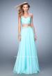 Picture of: Two Piece Chiffon Gown with Sweetheart Neck and Stones in Blue, Style: 22069, Detail Picture 1
