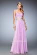 Picture of: Two Piece Chiffon Gown with Sweetheart Neck and Stones in Purple, Style: 22069, Detail Picture 2