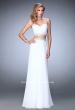 Picture of: Two Piece Chiffon Gown with Sweetheart Neck and Stones in White, Style: 22069, Detail Picture 3