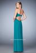 Picture of: Long Prom Dress with Rhinestones and Open Back in Green, Style: 22070, Back Picture