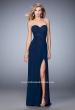 Picture of: Long Prom Dress with Side Slit and Modest Train in Blue, Style: 22071, Detail Picture 2