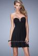 Picture of: Short Black Dress with Jeweled Bodice and Diamond Back in Black, Style: 22081, Main Picture