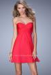Picture of: Short Chiffon Dress with Open Back and Sheer Lace in Pink, Style: 22098, Main Picture