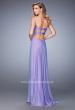 Picture of: Chiffon Prom Dress with Embellishments and Crystals in Purple, Style: 22115, Back Picture
