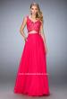 Picture of: Chiffon Two Piece Gown with Lace Top and Scallop Edges in Pink, Style: 22128, Detail Picture 2