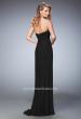 Picture of: Net Prom Gown with Embellishments and Side Leg Slit in Black, Style: 22136, Back Picture