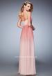 Picture of: Ombre Chiffon Prom Dress with Gathered Bodice in Pink, Style: 22156, Back Picture
