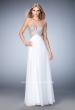 Picture of: Sweetheart Chiffon Gown with Cut Outs and Crystals in White, Style: 22179, Detail Picture 3