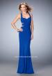 Picture of: Jersey Prom Dress with Cut Outs and Open Strappy Back in Blue, Style: 22181, Main Picture