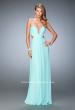 Picture of: Glam Prom Dress with Cut Outs and Crystal Gem Design in Blue, Style: 22196, Main Picture