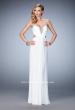 Picture of: Glam Prom Dress with Cut Outs and Crystal Gem Design in White, Style: 22196, Detail Picture 3