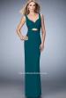 Picture of: Net Prom Gown with Cut Outs, Gathering, and a Train in Green, Style: 22200, Detail Picture 2