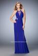 Picture of: Long Prom Dress with Sheer Panel Detail and Crystal Beads in Blue, Style: 22202, Main Picture