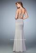 Picture of: Two Piece Long Prom Dress with Sheer Back and Stones in Silver, Style: 22207, Back Picture