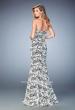 Picture of: Lace Mermaid Prom Gown with Sweetheart Neckline in Print, Style: 22219, Back Picture