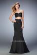 Picture of: Two Piece Prom Dress with Sequin Top and Waistband in Black, Style: 22220, Main Picture