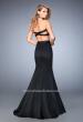 Picture of: Two Piece Prom Dress with Sequin Top and Waistband in Black, Style: 22220, Back Picture