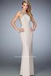 Picture of: Glam Jersey Gown with Plunging Open Back and Stones in Nude, Style: 22225, Main Picture