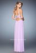 Picture of: Long Prom Dress with Embellishments and Cut Outs in Purple, Style: 22230, Back Picture