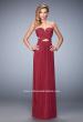 Picture of: Long Prom Dress with Embellishments and Cut Outs in Red, Style: 22230, Detail Picture 1