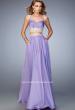 Picture of: Two Piece Chiffon Gown with Rhinestone Lace Detail in Purple, Style: 22234, Detail Picture 1