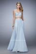 Picture of: Two Piece Chiffon Gown with Rhinestone Lace Detail in Blue, Style: 22234, Detail Picture 2