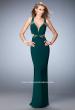 Picture of: V Neckline Long Prom Dress with Side Cut Outs in Green, Style: 22240, Detail Picture 3
