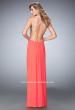 Picture of: Crystal Embellished Long Prom Gown with Gathers in Orange, Style: 22248, Back Picture