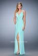 Picture of: Crystal Embellished Long Prom Gown with Gathers in Blue, Style: 22248, Detail Picture 2