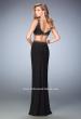 Picture of: V Neckline Two Piece Jersey Dress with Studs and Slit in Black, Style: 22249, Back Picture