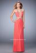 Picture of: Racer Back Long Prom Dress with Gold Embroidery in Orange, Style: 22252, Detail Picture 3