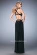 Picture of: Long Racer Back Prom Dress with Illusion Neckline in Black, Style: 22265, Back Picture