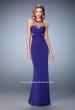 Picture of: Long Racer Back Prom Dress with Illusion Neckline in Purple, Style: 22265, Detail Picture 2